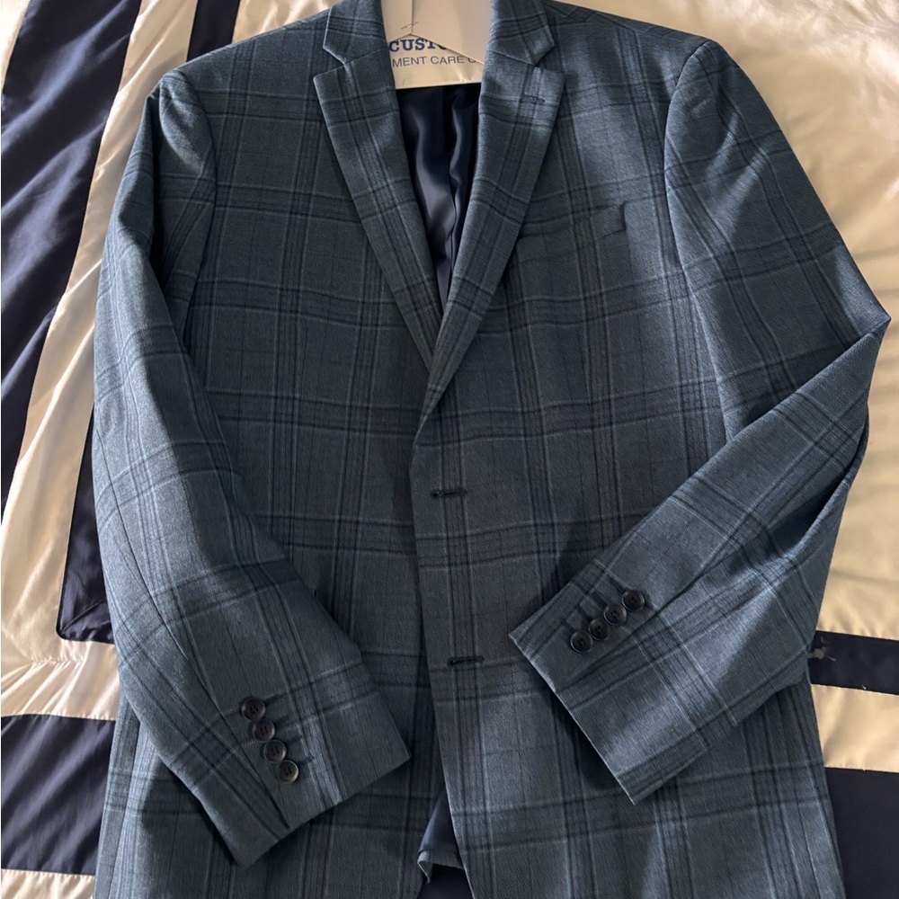Bar III Men's Teal Plaid Sport Coat